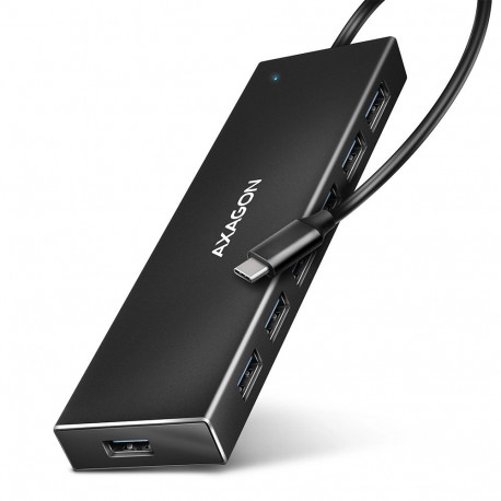Axagon HUE-F7C 7x USB 3.2 Gen 1 ALU FLAT hub micro power IN 30cm USB-C USB 3.2 Gen 1 (3.1 Gen 1) Typ