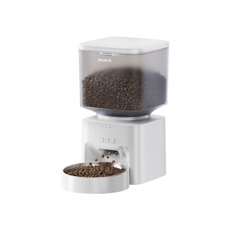 Automatic Pet Feeder - Rojeco RWSQMFWFO-DP 4.5L Wi-Fi Scheduled Feeding with Voice Recording and Sta