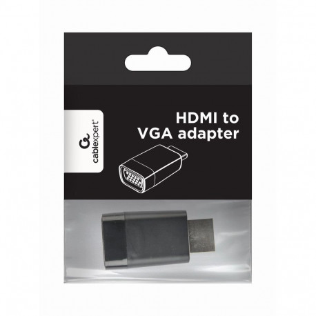 Gembird A-HDMI-VGA-001 cable gender changer Black