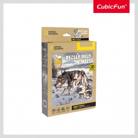 CUBICFUN NATIONAL GEOGRAPHIC 3D puzzle Grey Wolf