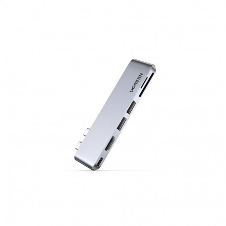 Ugreen sülearvuti dokk/portreplikaator 80856 2 x USB 3.2 Gen 2 (3.1 Gen 2) Type-C, alumiiniumist