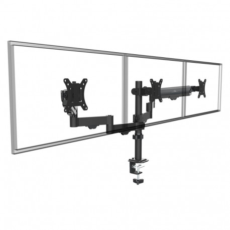 Monitor Mount - Maclean MC-137 3 Monitor Gas Spring 17"-27" 2-8kg Black