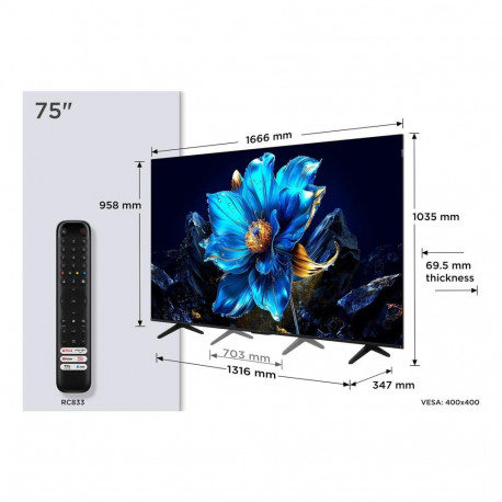 TCL TV Set||75 "|4K Ultra HD|3840 x 2160 pixels|Flat|16:9|QLED|75P7K
