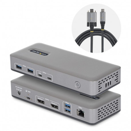 USB-C dokkimisjaam Dual 4K 60Hz DisplayPort MST 100W Power Delivery sülearvuti laadimine 1GbE draive