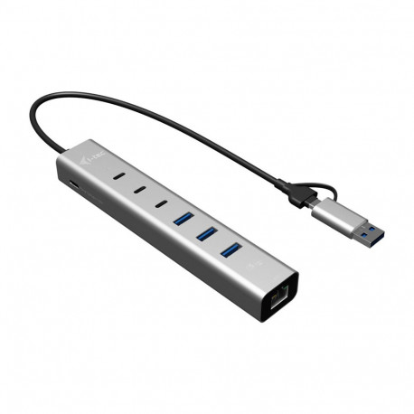 "D I-TEC USB-C/USB-A Metal HUB 6 port 3x USB-C 3.2 Gen1 3x USB-A 3.2 Gen1 1x GLAN Power Delivery 85W
