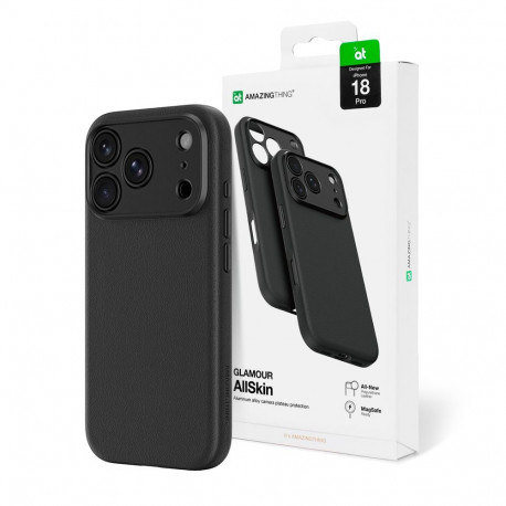 AmazingThing Glamour AllSkin iPhone 18 Pro Case with Camera Cover, MagSafe Compatible - Black