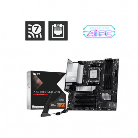 MSI emaplaat PRO B850M-P WIFI AMD B850 Socket AM5 micro ATX