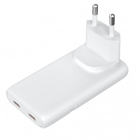USB Charger - Akyga 65 W Dual USB-C GaN Charger White