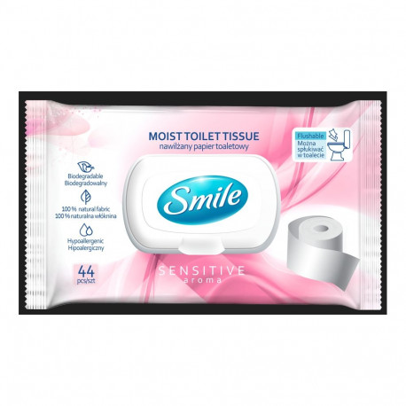 Niiske tualettpaber SMILE Sensitive täiskasvanutele, 44tk