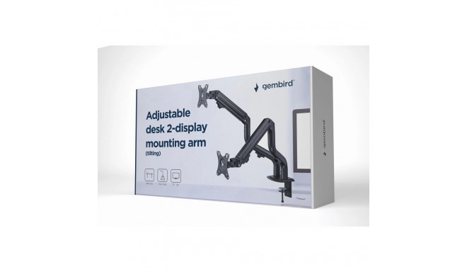 Gembird MA-DA2-02 monitor mount / stand 81.3 cm (32") Desk Black
