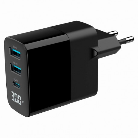 Gembird mobiilseadme laadija TA-UC-PDQC30LCD-BK-02 universaalne AC kiirlaadimisega siseruumides kasu