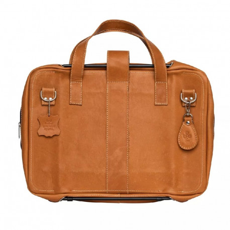 R-Go Tools Laptop bag R-Go Viva  full-grain leather  with integrated laptop stand  shoulder strap  1