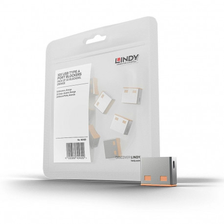 Lindy USB Port Blocker (without key) - Pack of 10  Colour Code: Orange