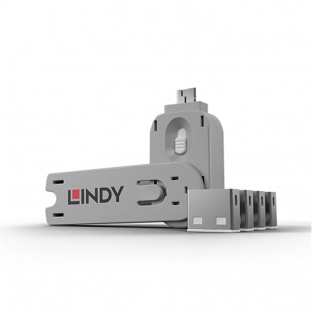 Lindy USB Port Blocker - Pack of 4  Colour Code: White