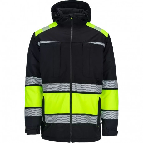 Cerva Oribi HV1 parka must Hi-Vis kollane s