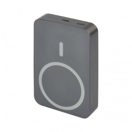 Väline aku EMOS WI 1046, 10 000 mAh, 20 W, juhtmevaba laadimine, hall