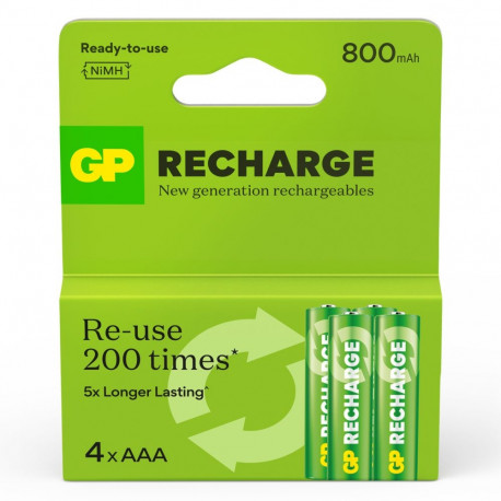 Laetav aku GP Recharge NiMH AAA 800mAh EB4