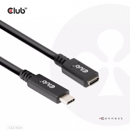 CLUB3D USB Gen1 Type-C pikenduskaabel 5Gbps 60W(20V/3A) 4K60Hz M/F 2m/6.56ft