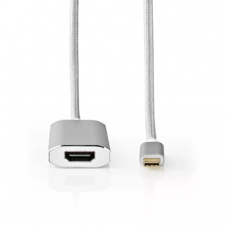 Nedis videokaabli adapter CCTB64680AL20 2m HDMI Type A (Standard) USB Type-C, hõbedane