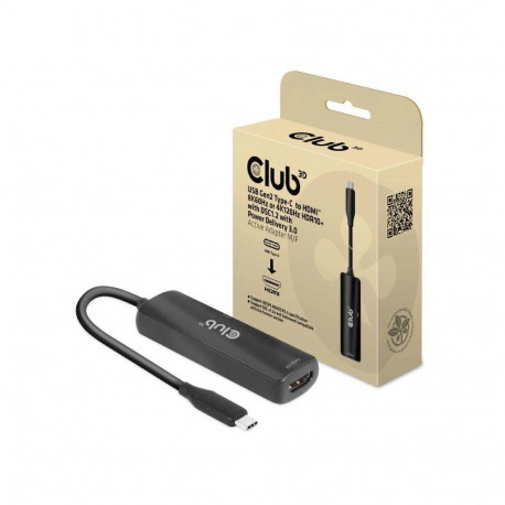 CLUB3D USB Gen2 Type-C to HDMI™ 8K60Hz or 4K120Hz HDR10+ with DSC1.2 with Power Delivery 3.0 Active 