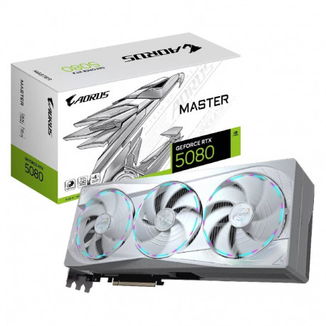 GIGABYTE AORUS graafikakaart GeForce RTX 5080 MASTER ICE 16G 16GB GDDR7 256bit PCI-E 5.0 2805MHz tuu