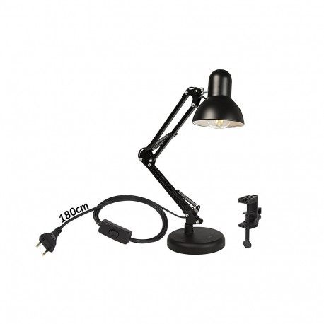44-149# Lampka biurkowa lb-09 kreślarska 2w1 e27 czarna`
