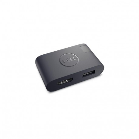 DELL DA20 video cable adapter USB Type-C HDMI + USB Black
