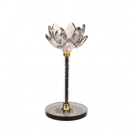 Candlestick CHANLE H15.5cm, grey