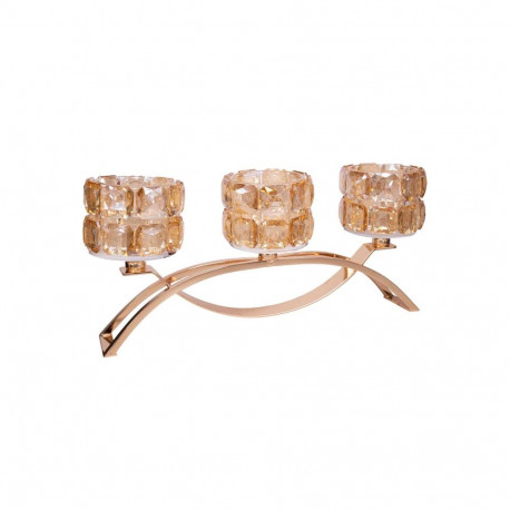 Candle holder CHANLE 29xH12cm 3-candle, gold