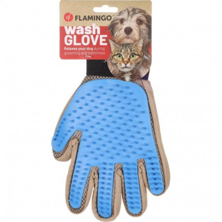 Flamingo combing glove Mandy blue/black 24cm