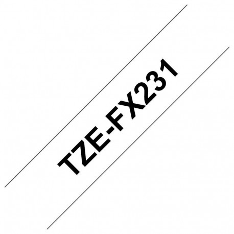 Brother etiketilint TZE-FX231 TZ, must valgel