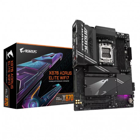 GIGABYTE X870 AORUS ELITE WIFI7 Motherboard - Supports AMD Ryzen 9000 CPUs  16+2+2 phases VRM  up to