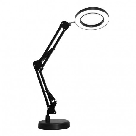 PLATINET DESK DRAWING LAMP MAGNIFY 10W 1 HEAD 48 LED 3xMAGNIFYING LENS BASE WITH CHARGER BLACK [4602