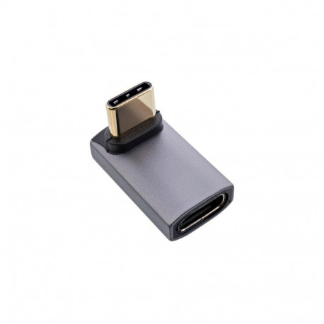 InLine USB4 adapter, USB-C male/female angled up/down, aluminium, grey