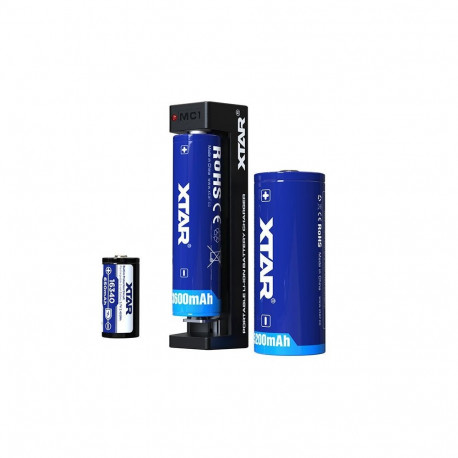 Battery Charger - XTAR MC1+ ANT 3.7V Li-ion USB-C 0.5A/1A Black