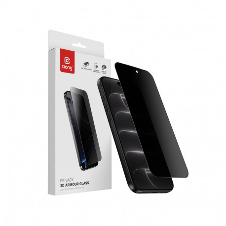 Crong Privacy 3D Armour Glass - Hartowane szkło prywatyzujące iPhone 18 Pro Max