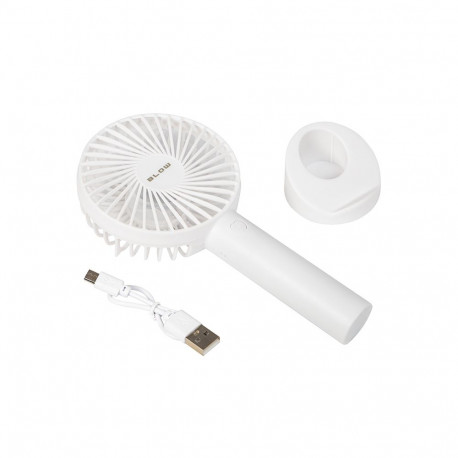 Käsiventilaator 44-504# USB-akuga, valge