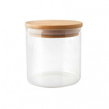 JAR STORAGE ROUND GLAS W BAMBO LID 0.5L