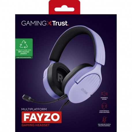 Headphones - Trust GXT 489P FAYZO 50 mm Black, Purple