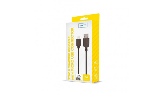Setty andmeedastus- ja laadimiskaabel 10W | Micro USB | 1m | must