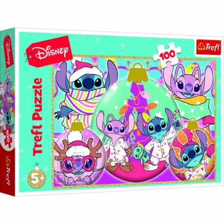 TREFL DISNEY STITCH Puzzle Christmas, 100 pcs