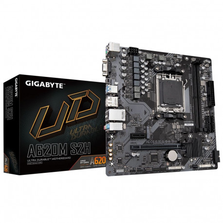 GIGABYTE A620M S2H Motherboard - Supports AMD Ryzen 8000 CPUs  5+2+2 Phases Digital VRM  up to 7200M