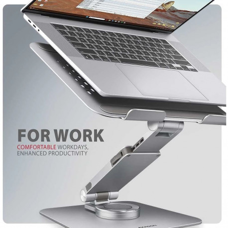 Axagon STND-LR Aluminum stand with 360° rotation for laptops 10"–17.3". Adjustable height and angle.