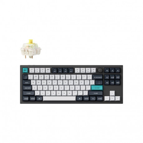 Keychron mänguklaviatuur Q3 Max USB + RF juhtmevaba + Bluetooth QWERTY, must, tsüaan, tumesinine, va