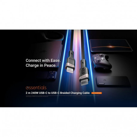 Aten USB-C–USB-C laadimiskaabel 2L-3102P240 240W, punutud, 2m