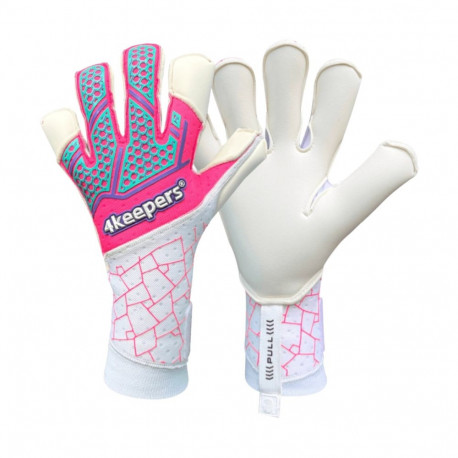 Rękawice bramkarskie 4Keepers Neo Raya RFG2 biało-różowe 9