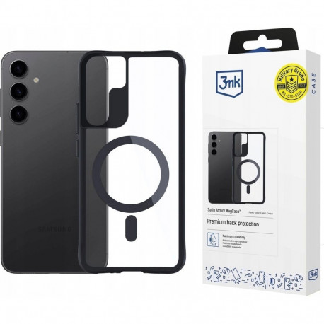 3MK mobiiltelefoni ümbris Satin Armor MagCase 17cm (6.7"), must, läbipaistev