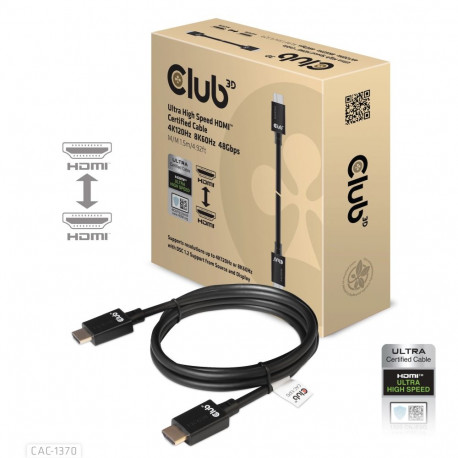 CLUB3D HDMI-kaabel ülikiire sertifitseeritud 4K120Hz 8K60Hz 48Gbps M/M 1.5m/4.92ft