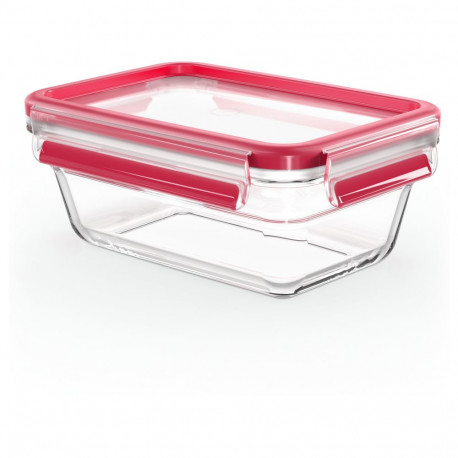"Emsa N10408 Clip & Close Glas Frischhaltedose 0.85 L Transparent/Rot"