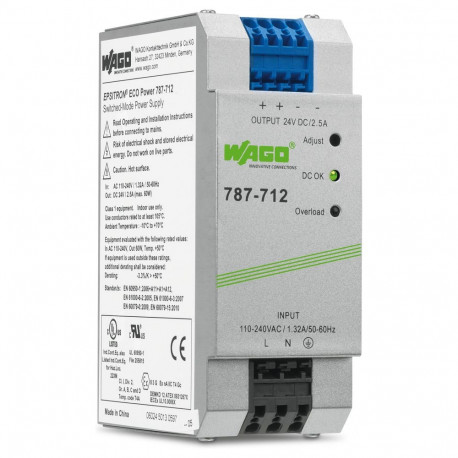 "WAGO 787-712 ECO-Netzgerät 24V 2,5A primär getaktet"